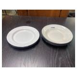 Blk/White Por. Enameled Ware - 3 plates/4 Bowls