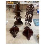 Four small wall shelves