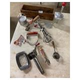 Vintage red handled kitchen utensils