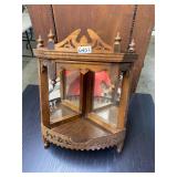 Mirrored hanging corner shelf