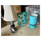 Two lamps and mirror candle decor