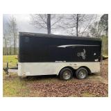 Covered tandem axle motorcycle hauler trailer