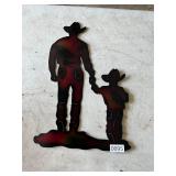 Metal cowboy and boy decor - light weight