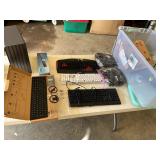 Tote full keyboards and computer tower cabinet