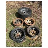 5 racing rims- 4 IMCA headlocks