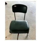 Vintage green rolling desk chair