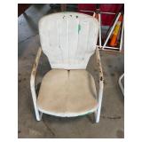 Antique shell back metal chair