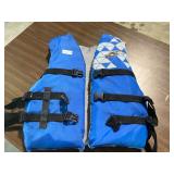 Blue and black adult universal life jacket