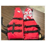 Red white adult, universal life jacket