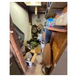 Room of working tools, saws, tires all