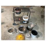 Fish cooker, regulator, pot, pans, and fryer