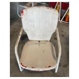 Antique shell back metal chair