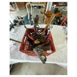 Crate of assorted tools