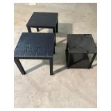 3 pressboard tables black