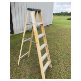 Yellow 6 ft aluminum ladder
