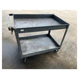 2 tier metal rolling cart