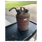 Vintage metal gas can 2 gallon