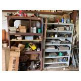 2 metal rack cabinets and contents