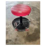 Red rolling mechanics stool