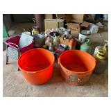 Buckets, bottles, cleaners all