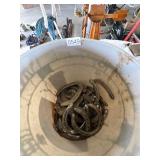 Bucket of horseshoes