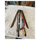 Bow saw , snips, machetes