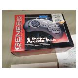 SEGA Genesis 6 button arcade pad box and inserts