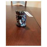 Indian head  Carnival glass toothpick holder
