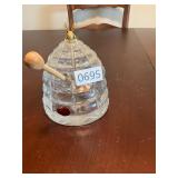 Gorham crystal beehive honey jar
