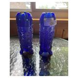 2- carnival glass hat pin holders
