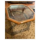 Wood and Glass octagon coffee table