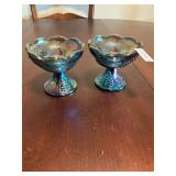 2- Carnival grape blue Indiana  candle holders