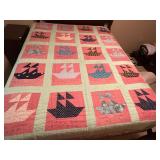 Hand sewn  quilt 66 x 84