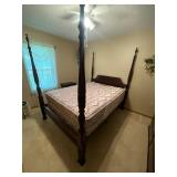 Queen 4 poster bed - clean