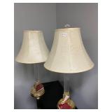 2- 24% lead crystal lamps