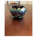 Carnival glass bowl - blue Indiana
