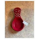 Red cast-iron rooster ladle Holder