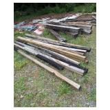 Wooden cross, ties and wooden 4 x 4