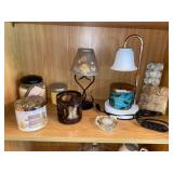Candles, holders, warmer ï¿½ all