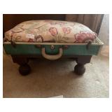 Homemade suitcase, bench decor
