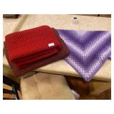 Two knit throws, one shawl?