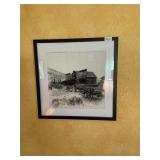 Framed beaded wagon picture