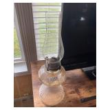 Clear glass kerosene lamp