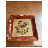 Rooster serving platter 12 x 12
