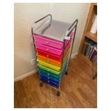 10 drawer colorful rolling storage