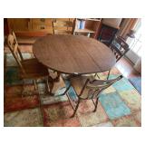 Kitchen table, 3 leaves, 4 chairs