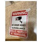 2 - metal 24 hour surveillance signs