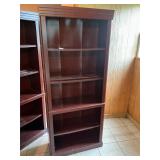 5 tier pressboard dark color bookshelf