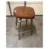 Chrome, leg brown padded stool
