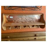 Wood and copper pineapple shelf
